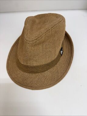 100% Linen Fedora Hat in Light Brown